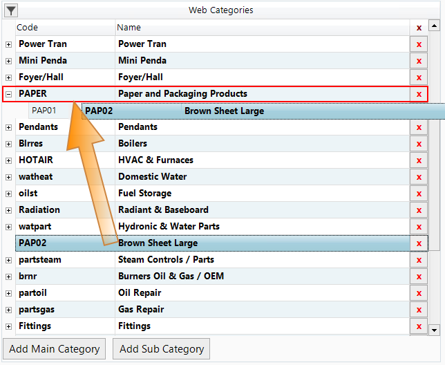 Create categories and subcategories