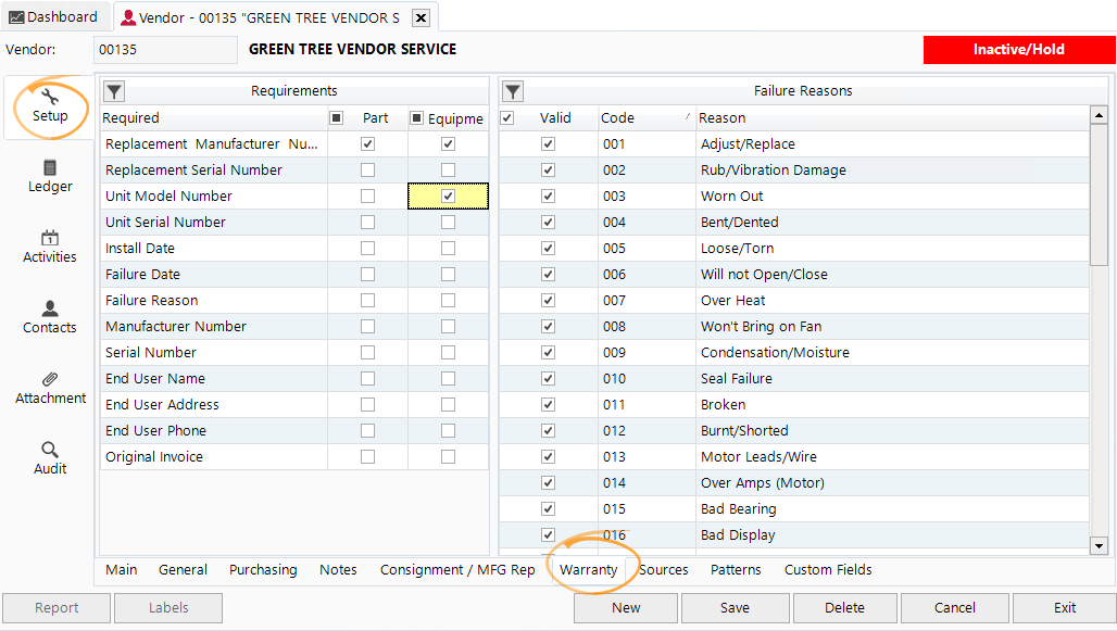 Configure warranties
