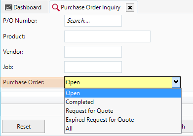 Look up purchase orders using Purchase Order Inquiry