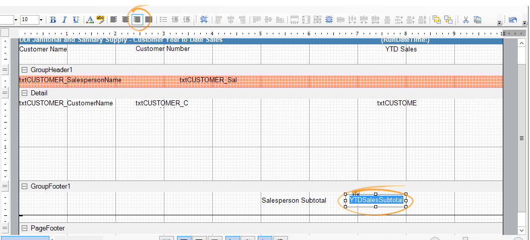 Add subtotals to an ARW report